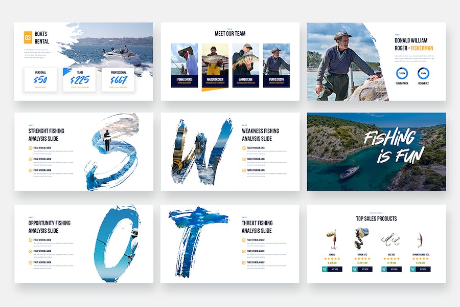 钓鱼俱乐部keynote模板 - 顶尖PPT