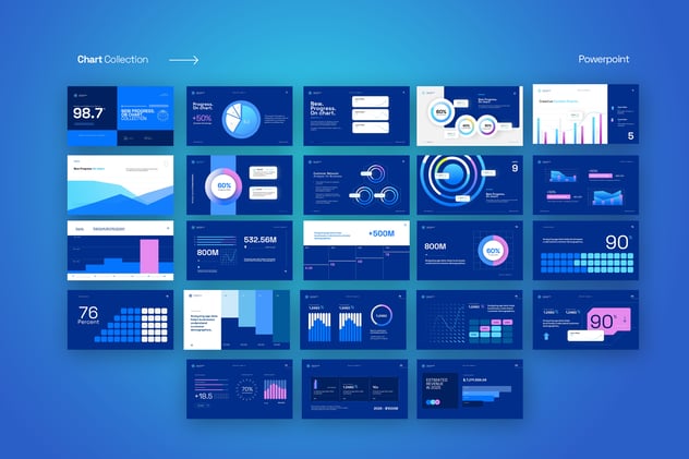 CD图表数据展示收集PPT模板 - 顶尖PPT