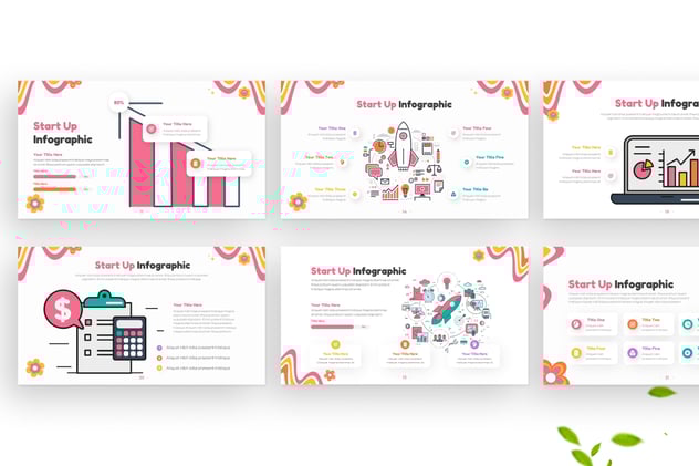 初创企业信息头脑风暴插画图形keynote模板 - 顶尖PPT