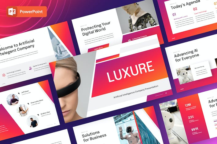 人工智能技术应用解决方案PPT模板 - 顶尖PPT