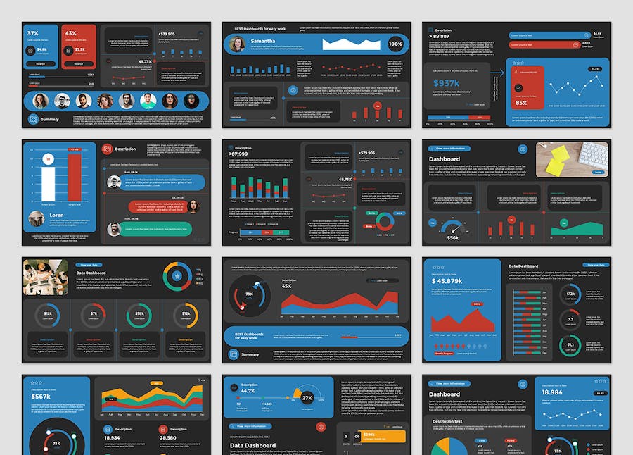 信息数据图形展示分析PPT模板 - 顶尖PPT
