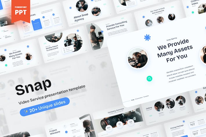 摄影照相视频拍摄服务PPT模板 - 顶尖PPT