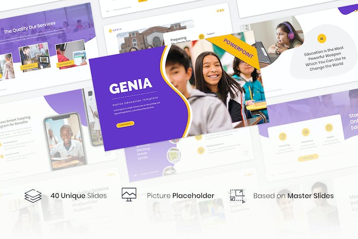 在线教育教学PowerPoint模板 - 顶尖PPT