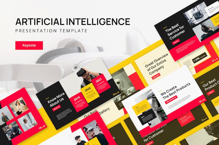 人工智能讲述方案展示技术应用Keynote模板 - 顶尖PPT