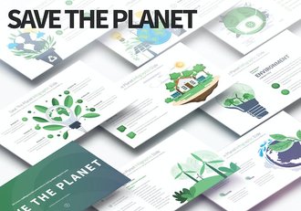保护地球可再生能源插画图形PPT模板 - 顶尖PPT