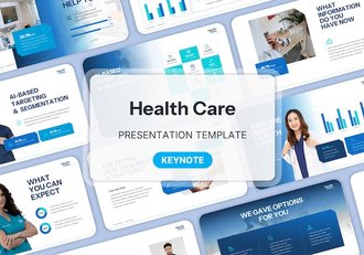 医疗健康蓝色品牌形象设计Keynote模板 - 顶尖PPT