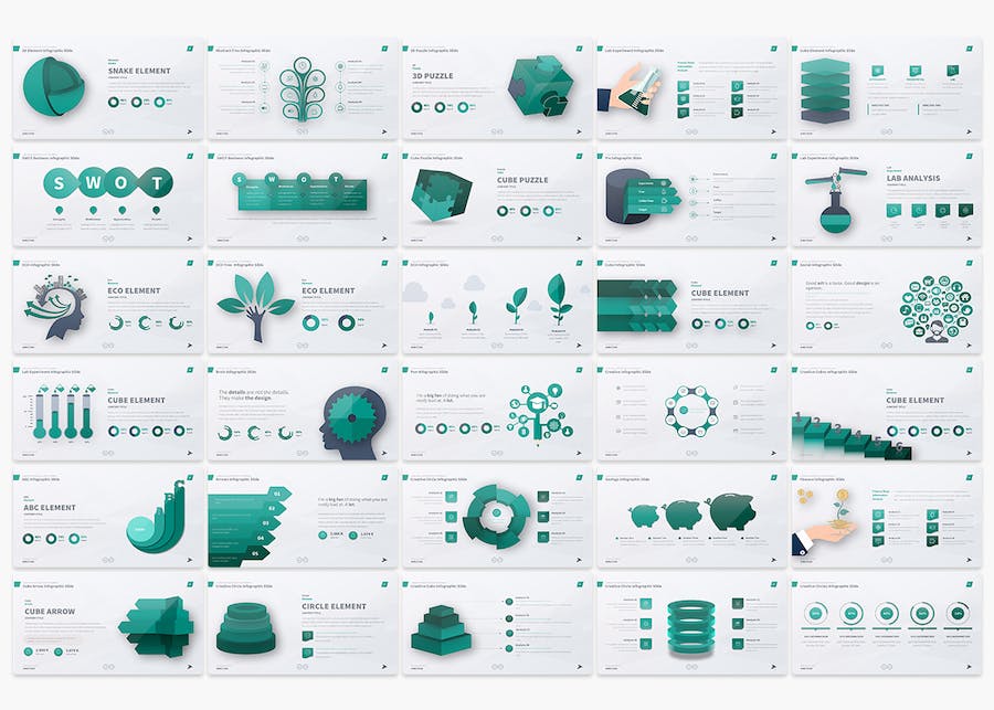多功能商务立体数据图形图表keynote模板 - 顶尖PPT