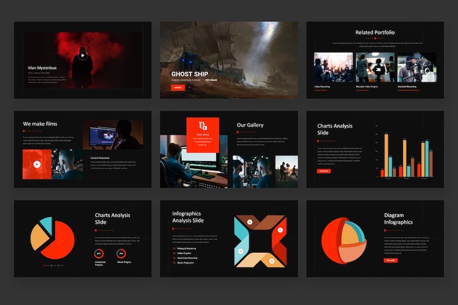 电影制作工作室行业分析keynote模板 - 顶尖PPT