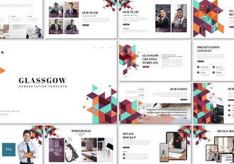 创意菱形组合设计keynote模板 - 顶尖PPT