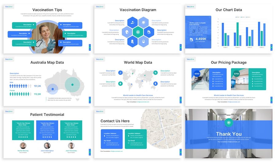 疫苗接种研发医疗医学PPT模板 - 顶尖PPT