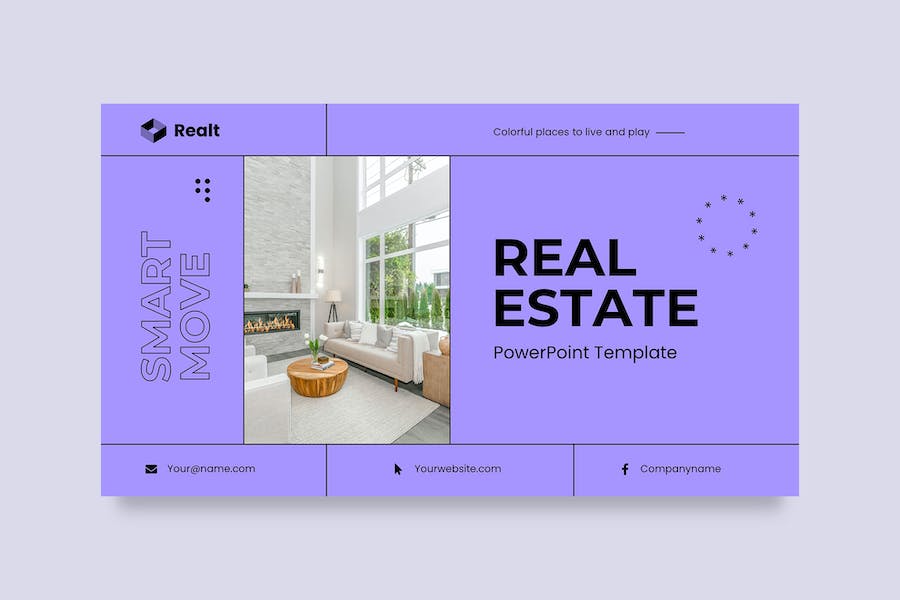 扁平化极简风格房地产装修公司数据分析PPT模板 - 顶尖PPT