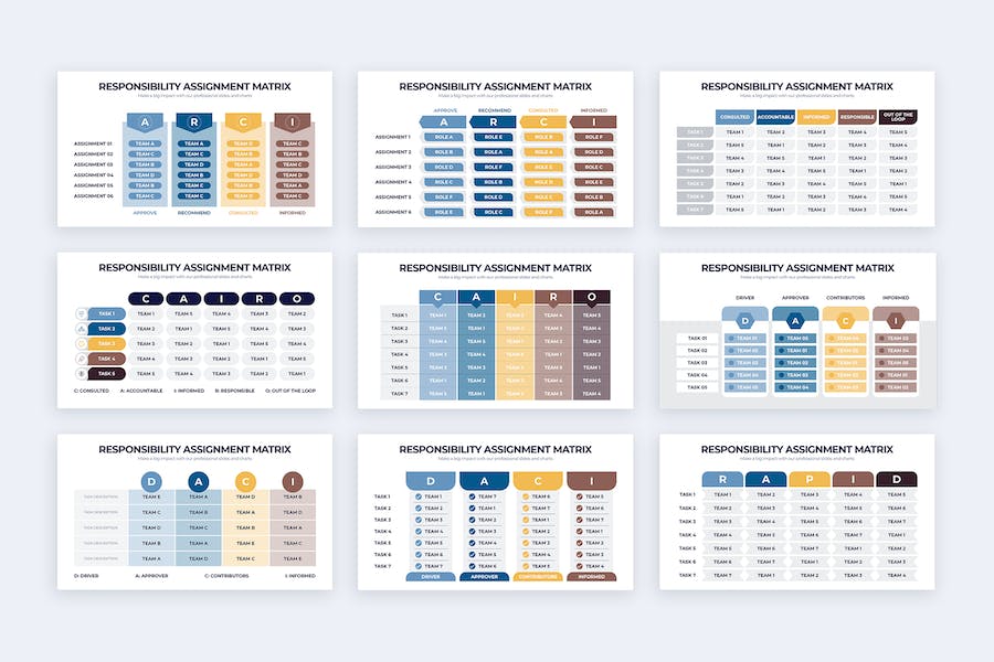 工作任务分配矩阵信息图表PPT模板 - 顶尖PPT