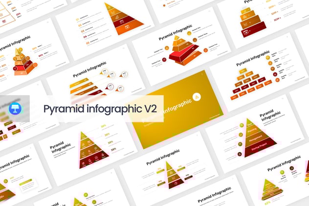 金字塔层级结构关系信息图表Keynote模板 - 顶尖PPT