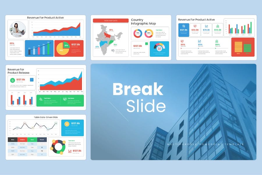 KPI关键指标数据图形展示Keynote模板 - 顶尖PPT