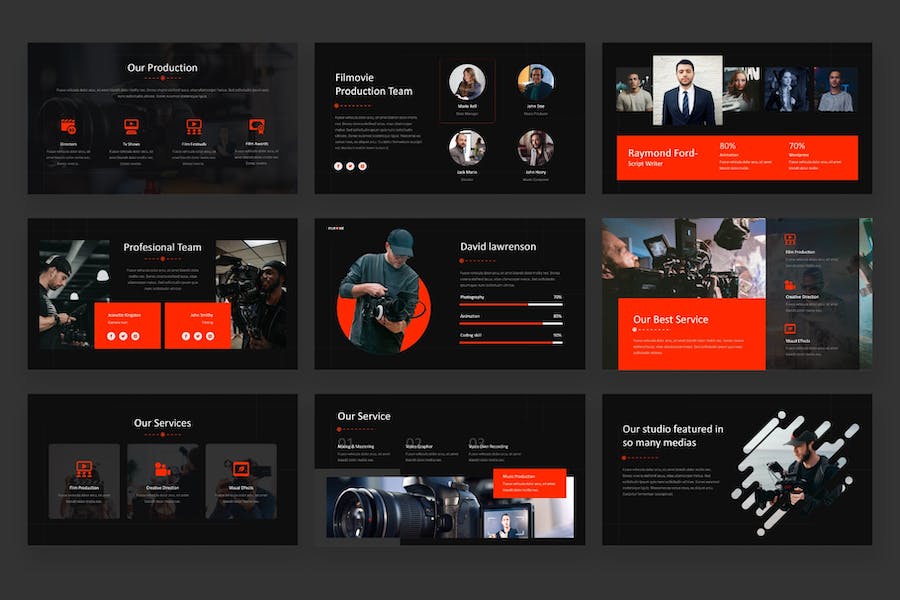电影制作工作室行业分析keynote模板 - 顶尖PPT