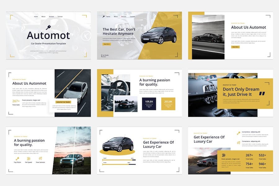 汽车销售经销商服务Keynote模板 - 顶尖PPT