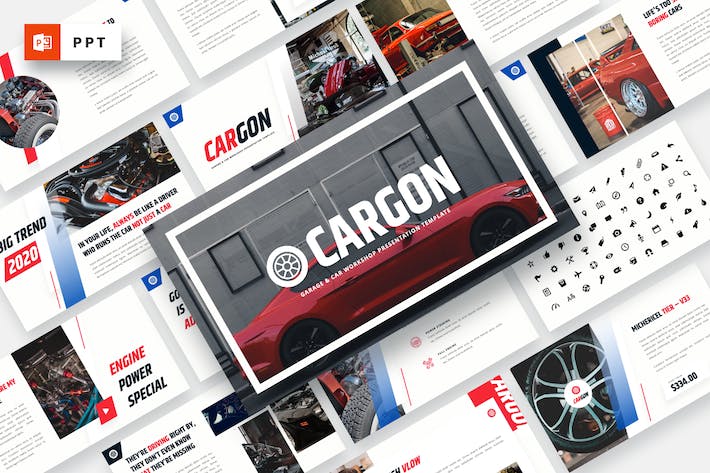 货运车库汽车维修车间PPT模板 - 顶尖PPT