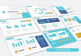 KPI性能指标数据仪表板分析Keynote模板 - 顶尖PPT