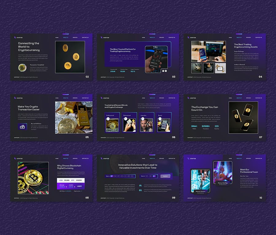 加密货币项目介绍知识科普市场分析PPT模板 - 顶尖PPT