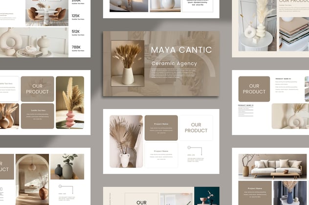 极简文艺风格家居布置PPT模板 - 顶尖PPT