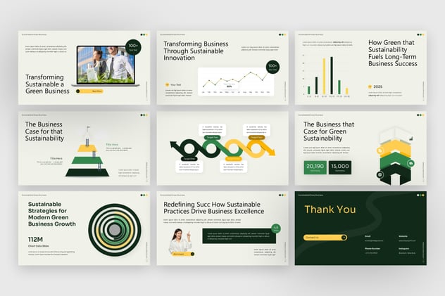 可持续与绿色商业服务PPT模板 - 顶尖PPT