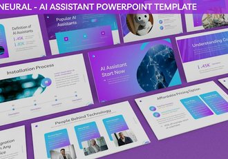 人工智能AI智能对话PPT科技智能助理AI模型PPT - 顶尖PPT