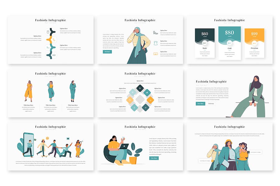 欧美风格时尚行业信息图形PPT模板 - 顶尖PPT