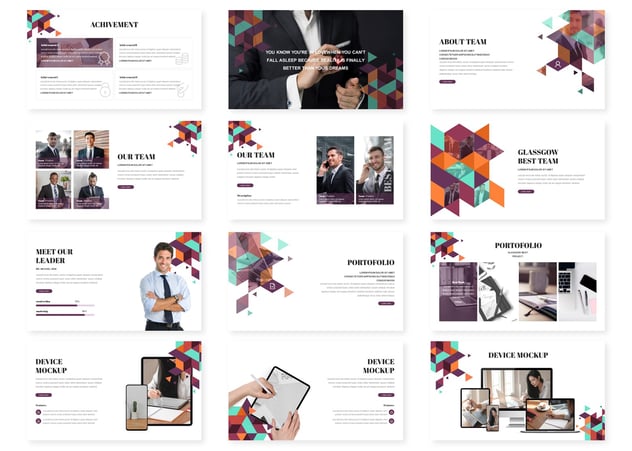 创意菱形组合设计keynote模板 - 顶尖PPT