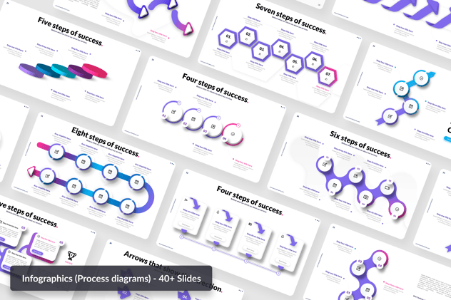 微立体流程信息图形展示PPT模板 - 顶尖PPT
