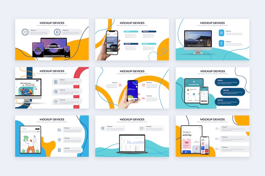 商业设备样机展示信息图形PPT模板 - 顶尖PPT