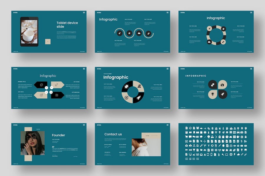 扁平化设计风格商业商务工作汇报总结PPT模板 - 顶尖PPT