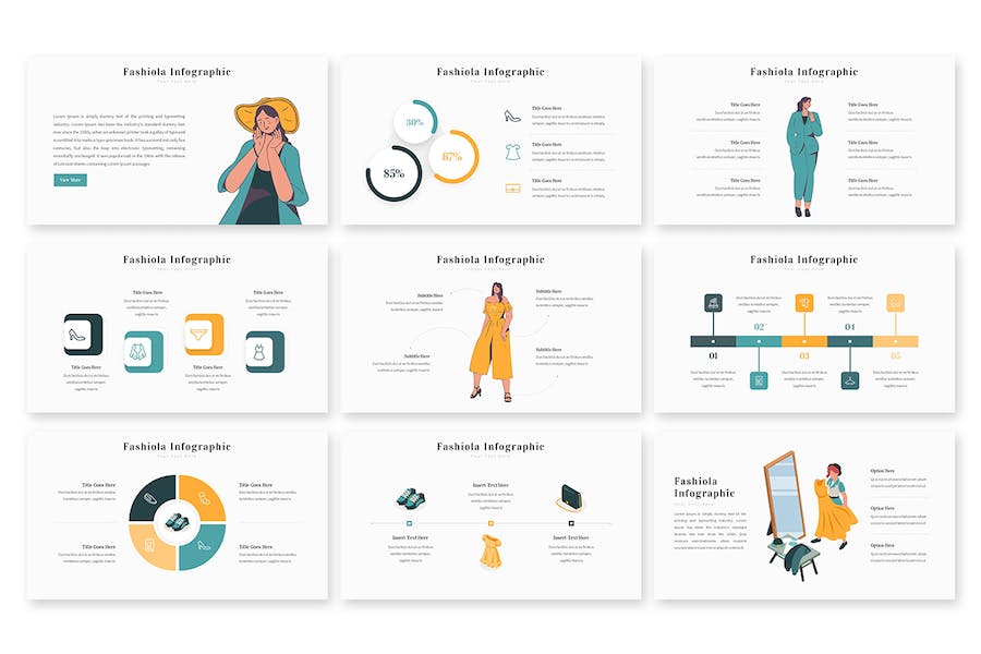 欧美风格时尚行业信息图形PPT模板 - 顶尖PPT