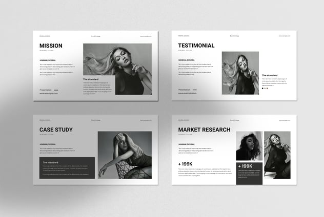 极简时尚品牌战略PPT模板 - 顶尖PPT