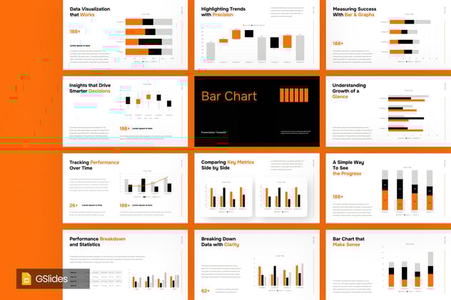 条形图数据统计展示PPT模板 - 顶尖PPT