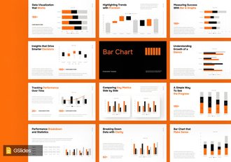 条形图数据统计展示PPT模板 - 顶尖PPT