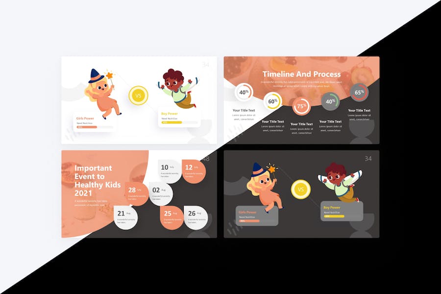精美大气儿童健康食品主题演讲keynote模板 - 顶尖PPT