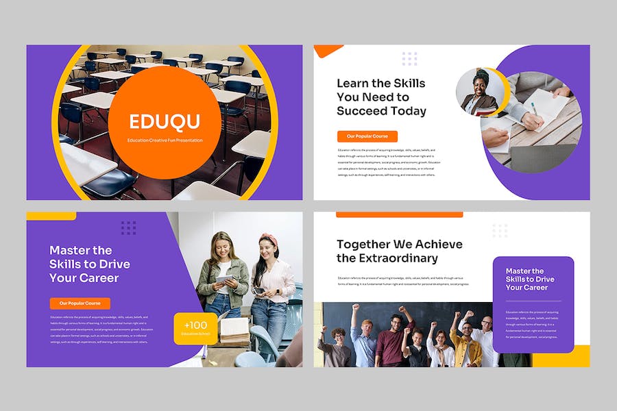 在线教育培训课程教学平台Keynote模板 - 顶尖PPT