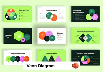 彩色维恩图文氏图形PPT模板 - 顶尖PPT