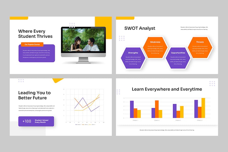 在线教育培训课程教学平台Keynote模板 - 顶尖PPT