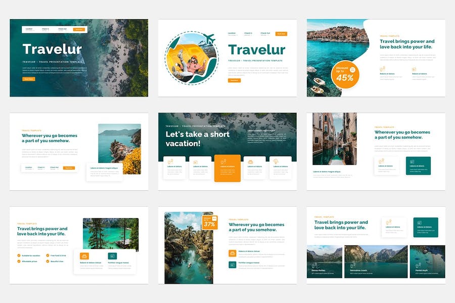 旅游旅行线路推介目的地攻略PPT模板 - 顶尖PPT