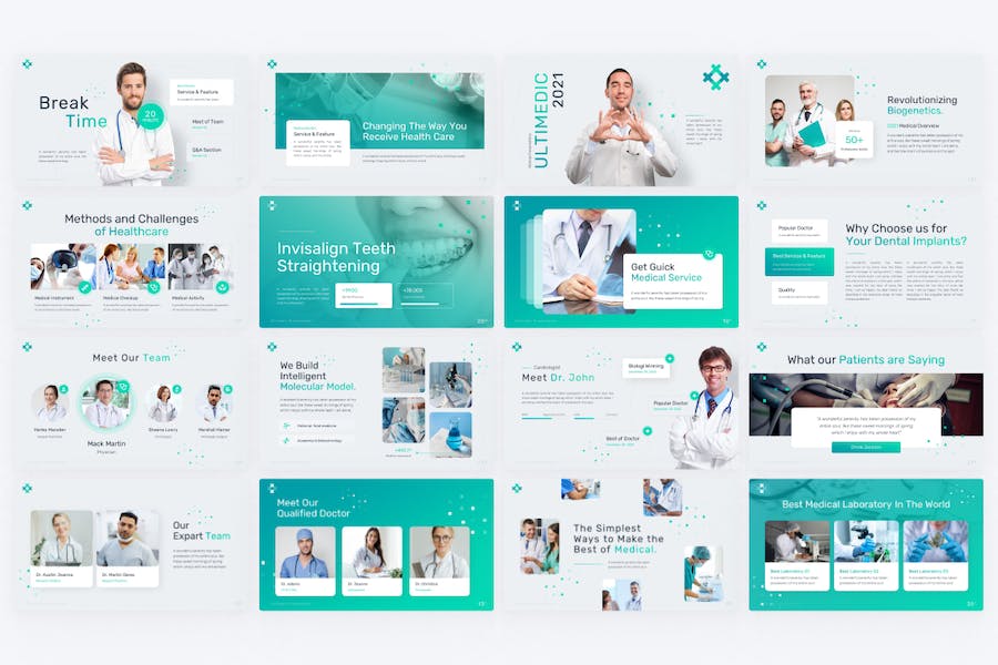 医疗医学研究医学团队展示医疗主题PPT模板 - 顶尖PPT