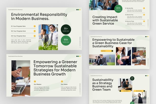 可持续与绿色商业服务PPT模板 - 顶尖PPT