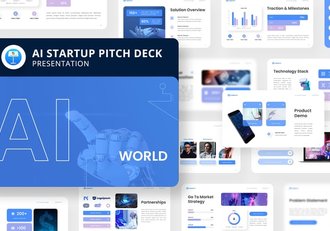 人工智能初创平台科技创业融资Keynote模板 - 顶尖PPT