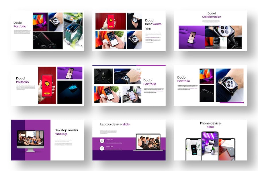 紫色商务企业品牌推广宣传Keynote模板 - 顶尖PPT