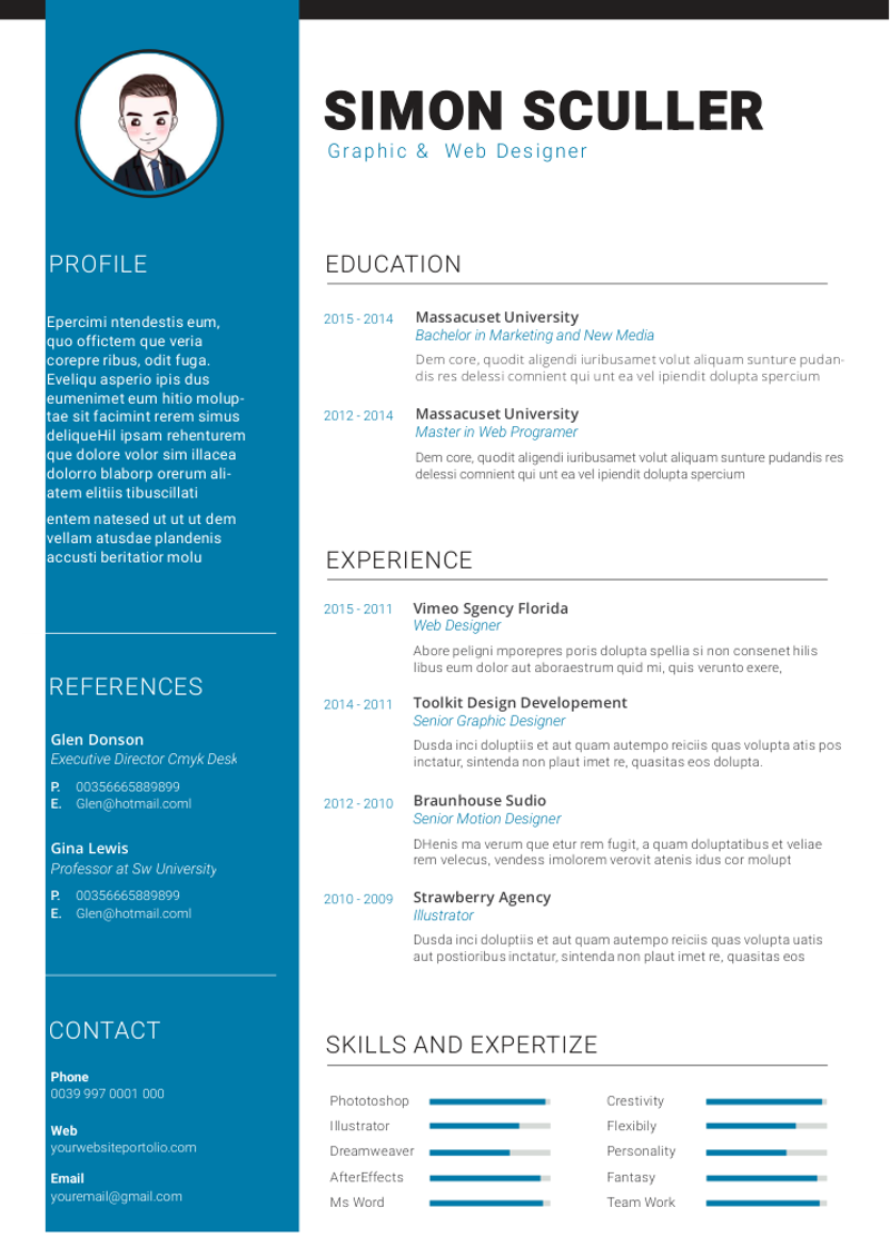 简约英文简历模板 - 顶尖PPT