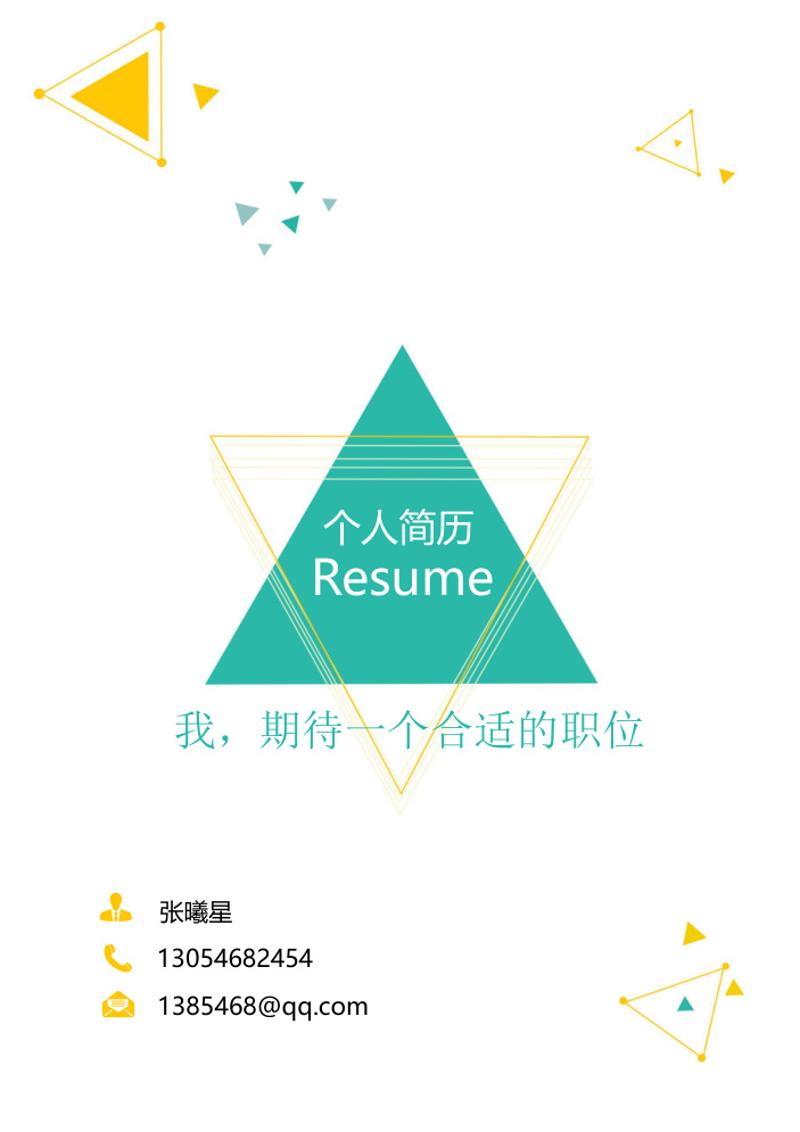 简洁经典4页求职简历自荐信模板 - 顶尖PPT