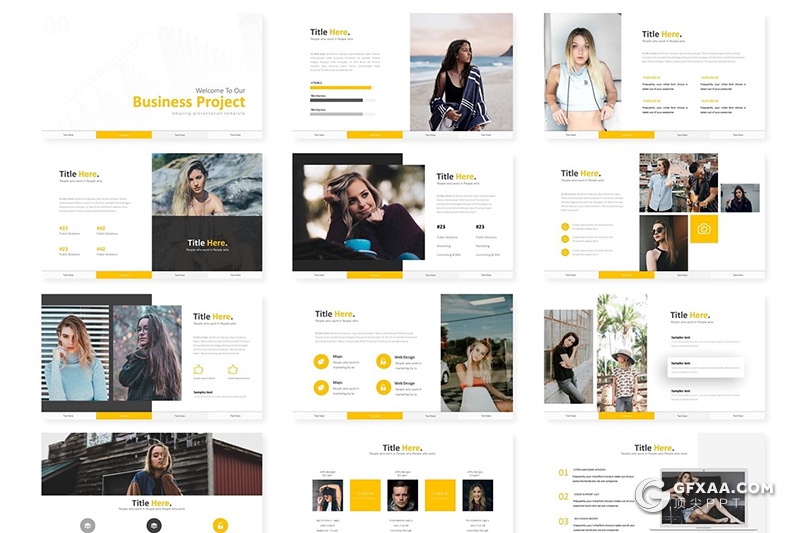 30页5种配色精美商务风格年终工作计划ppt模板 - 顶尖PPT