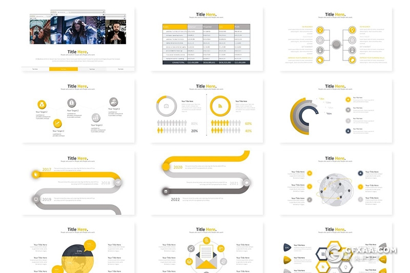 30页5种配色精美商务风格年终工作计划ppt模板 - 顶尖PPT