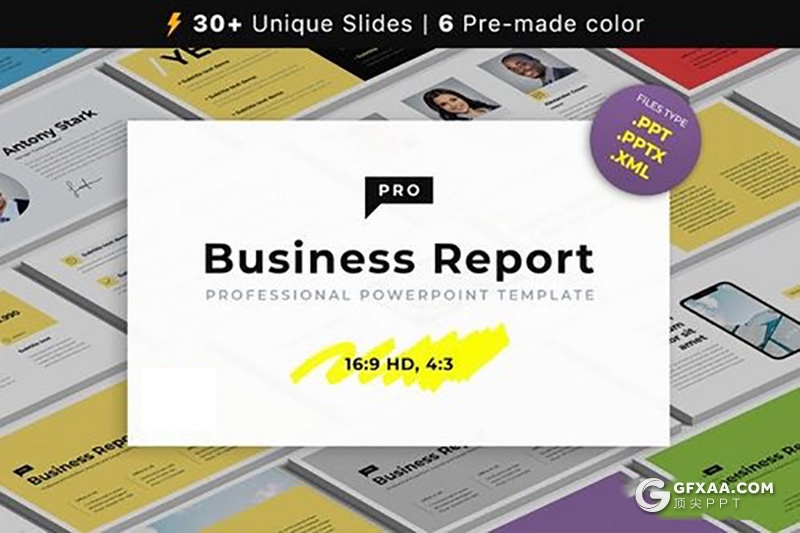 32页扁平化简约风格年终工作总结汇报Google slides模板 - 顶尖PPT
