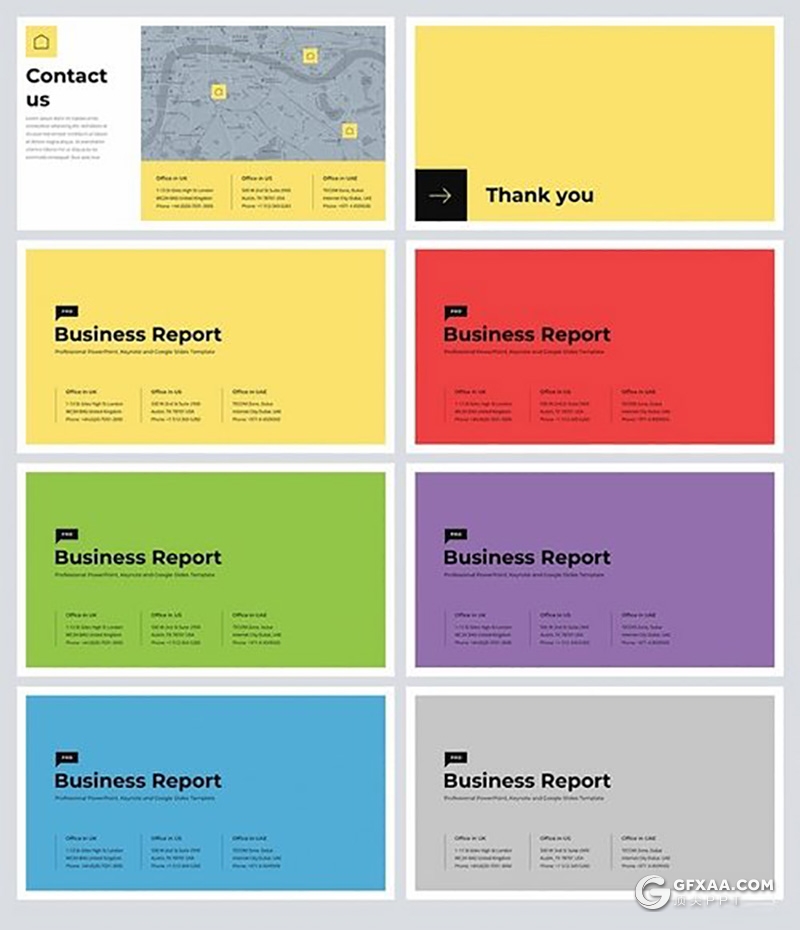 32页扁平化简约风格年终工作总结汇报Google slides模板 - 顶尖PPT
